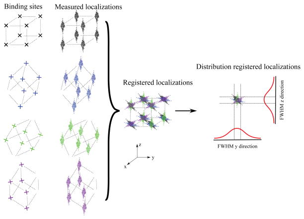 Resolution improvement by 3D particle averaging in localization microscopy